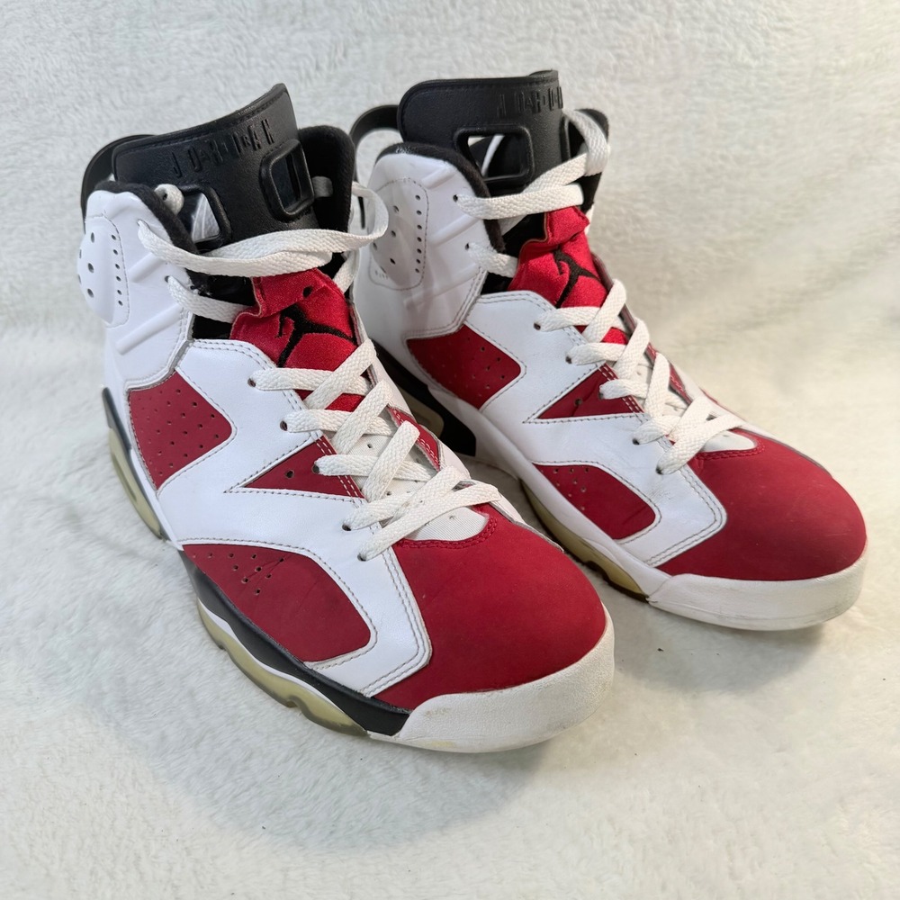 Air Jordan 6 Retro Carmine 2014 Mens Basketball Shoes 384664-160 White Red 9.5